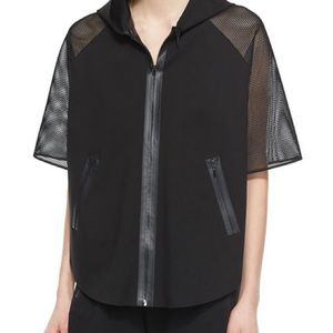 Elie Tahari Sport Hoodie with Zipper Front & Mesh Sleeves